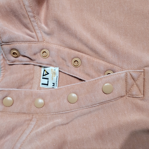 LIV Orange Snap Button Pullover Sweatshirt - Picture 2 of 3